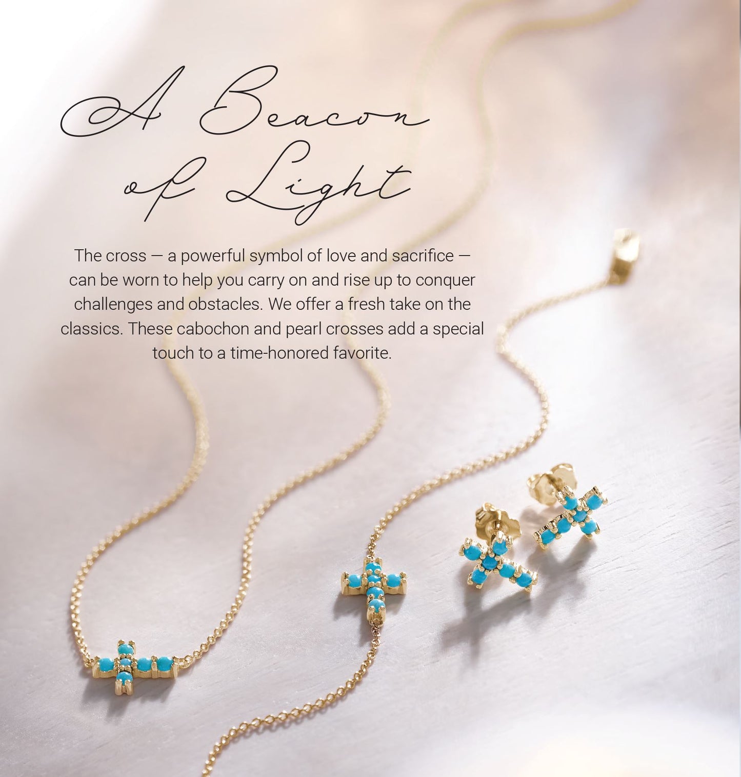 Turquoise Cross Stud Earrings Necklace Robyn Canady