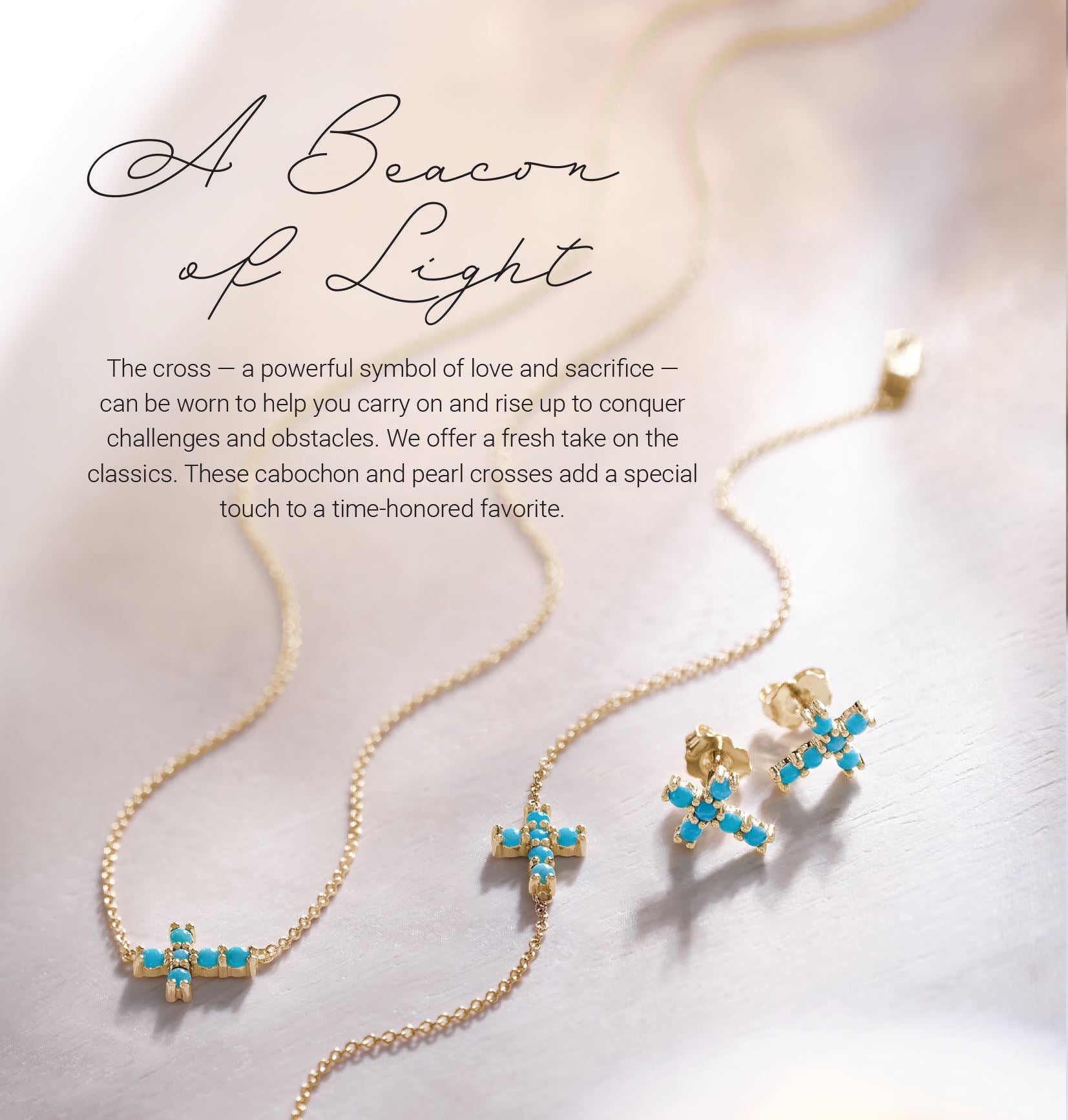 Turquoise Cross Stud Earrings Necklace Robyn Canady