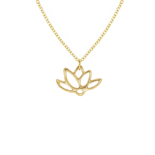 14K Gold Lotus Charm Necklace Necklace Robyn Canady