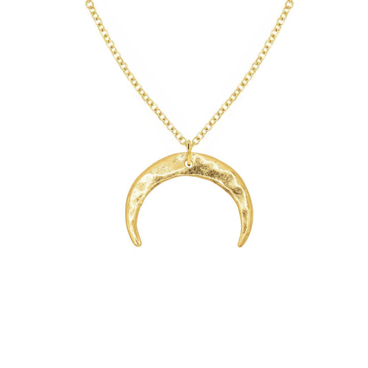 14K Gold Crescent Moon Charm Necklace Necklace Robyn Canady 14K Gold