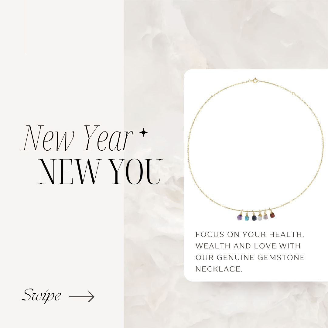 New Year New You! Mini gemstone necklace with six stones in a luxury travel case. Robyn Canady