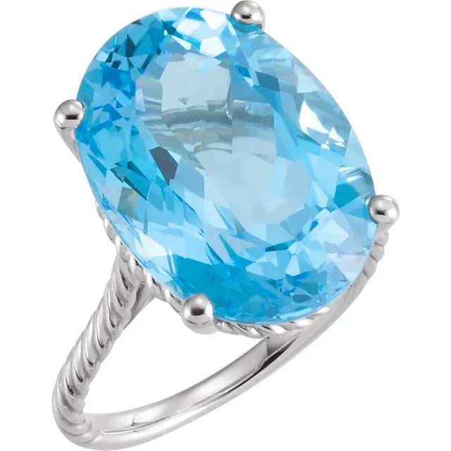 14K Swiss Blue Topaz Royal Statement Ring Robyn Canady