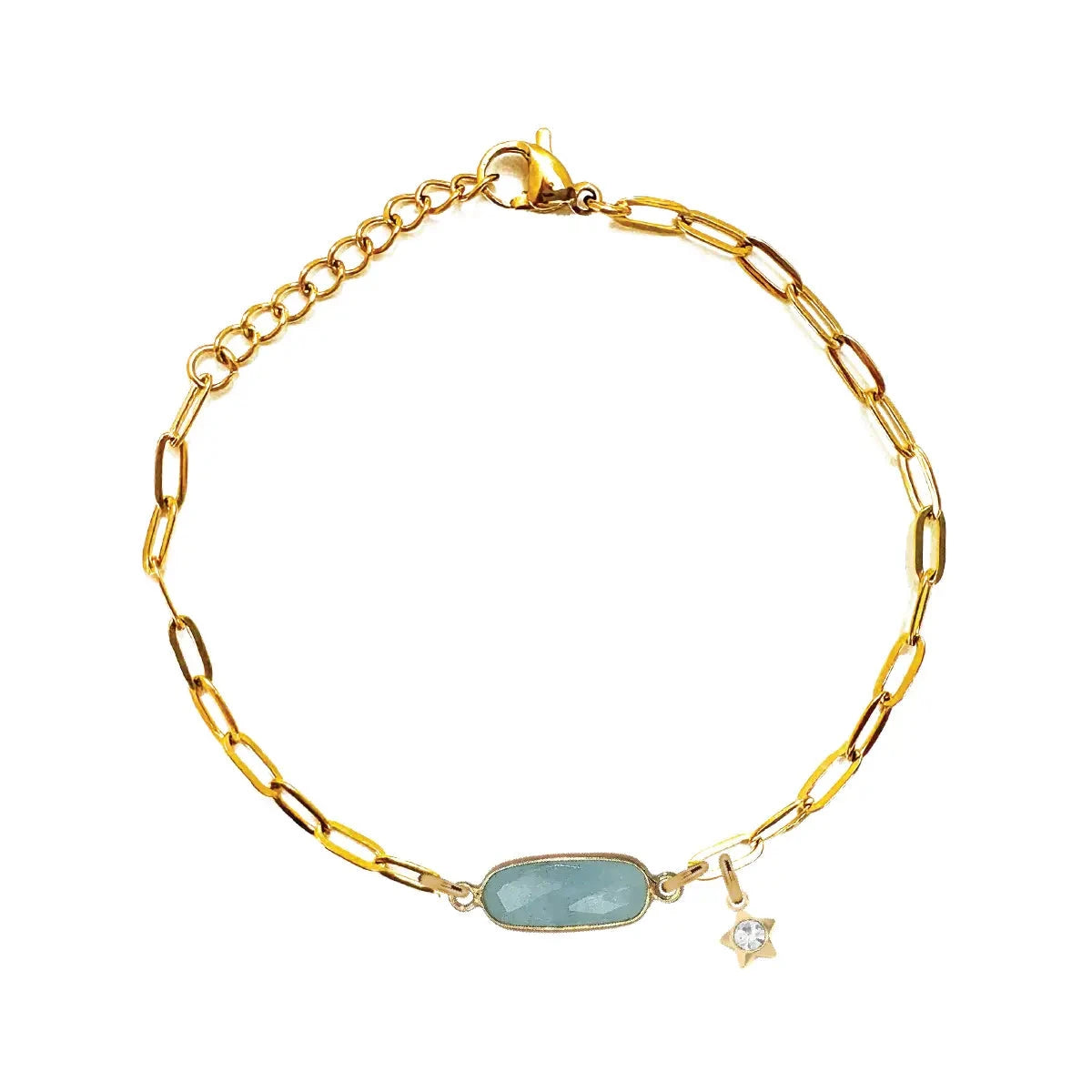 Gemstone Link Bracelet - 7 Gemstone Choices Bracelet Robyn Canady Aquamarine