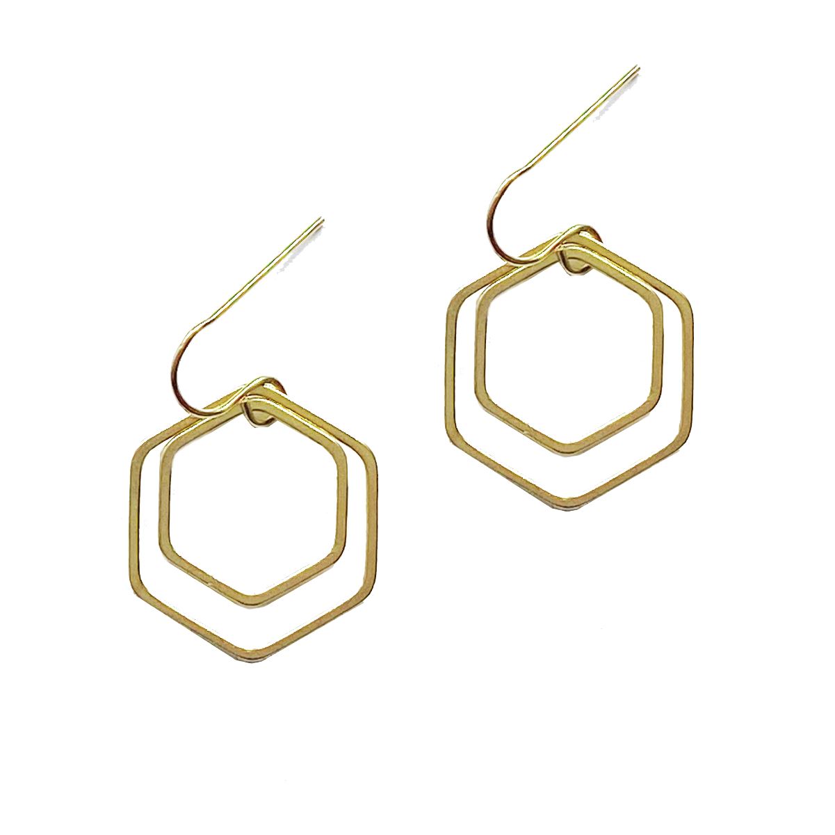 Double Hexagon Drop Earrings Earrings Robyn Canady