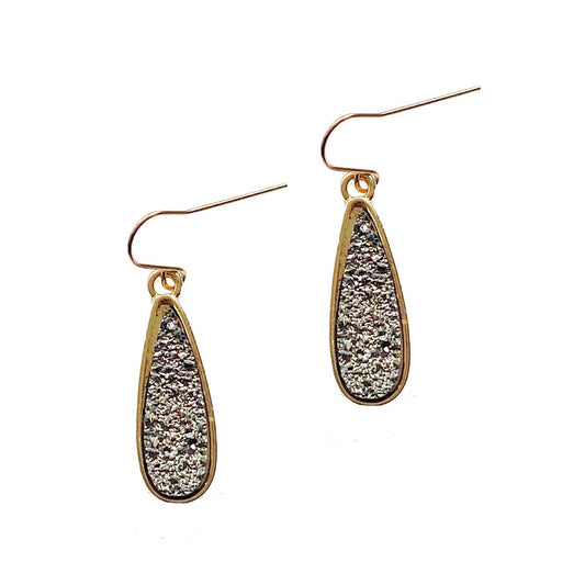 Gray Sparkle Drop Earrings Earrings Robyn Canady