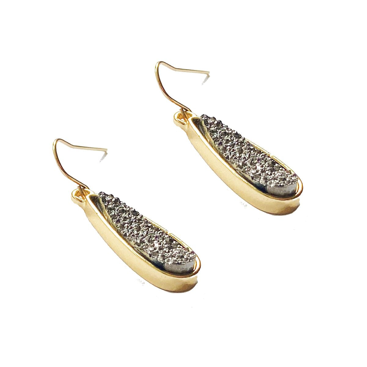 Gray Sparkle Drop Earrings Earrings Robyn Canady