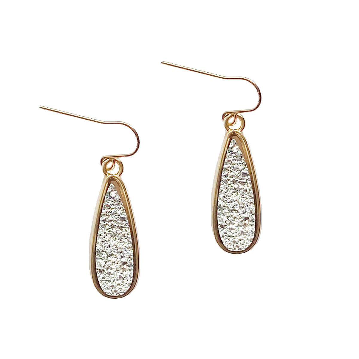 Silver Sparkle Gold Drop Earrings Earrings Robyn Canady