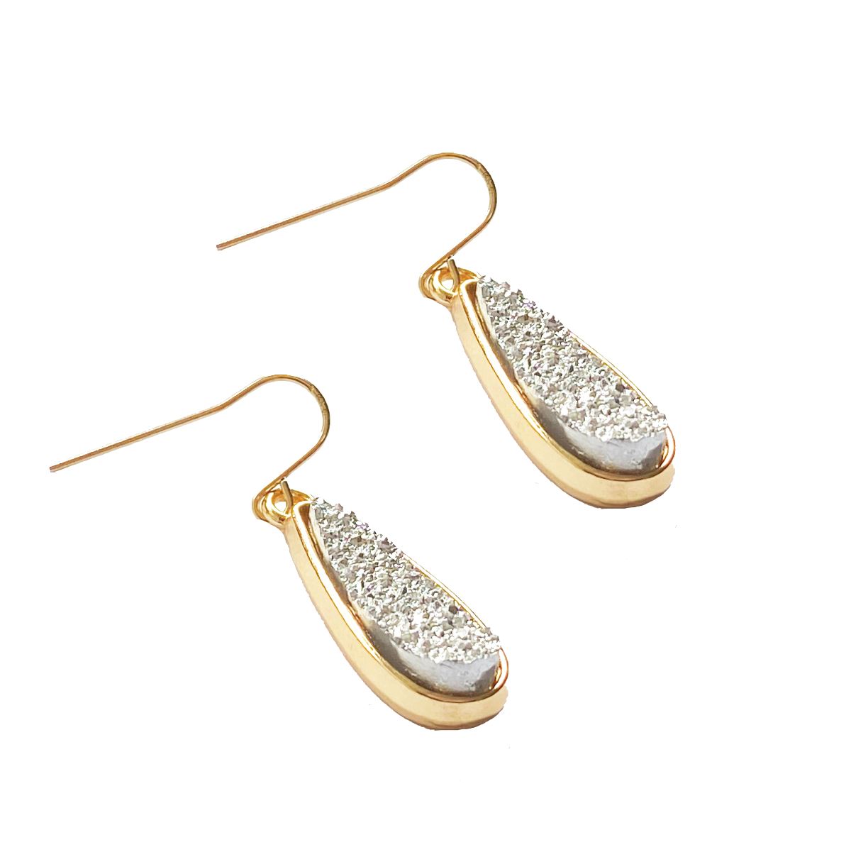 Silver Sparkle Gold Drop Earrings Earrings Robyn Canady