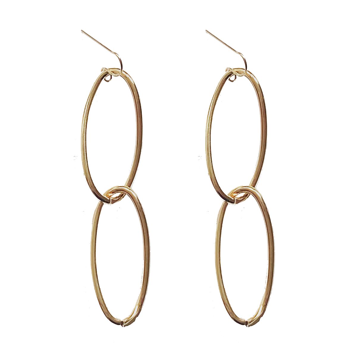 Large Double Oval Drop Earrings Earrings Robyn Canady
