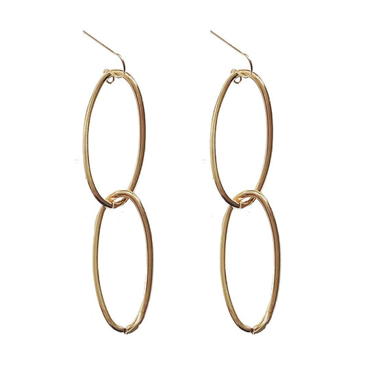 Large Double Oval Drop Earrings Earrings Robyn Canady