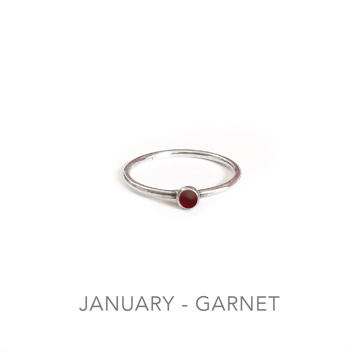 Tiny Birthstone Stacking Ring - Sterling Silver Robyn Canady