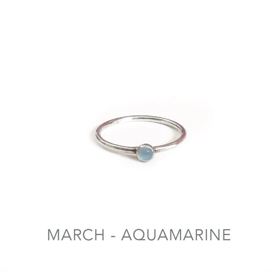 Tiny Birthstone Stacking Ring - Sterling Silver Robyn Canady