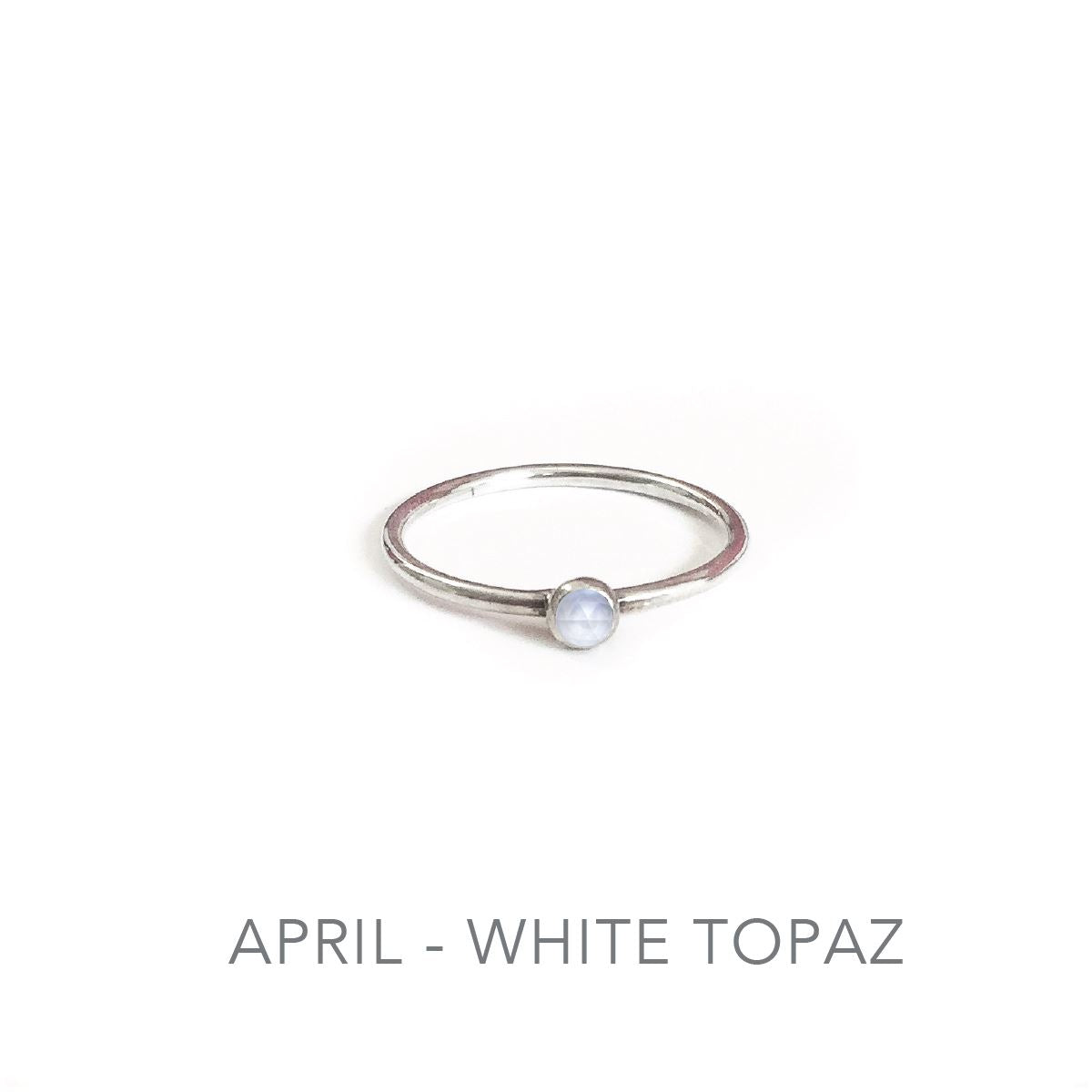 Tiny Birthstone Stacking Ring - Sterling Silver Robyn Canady