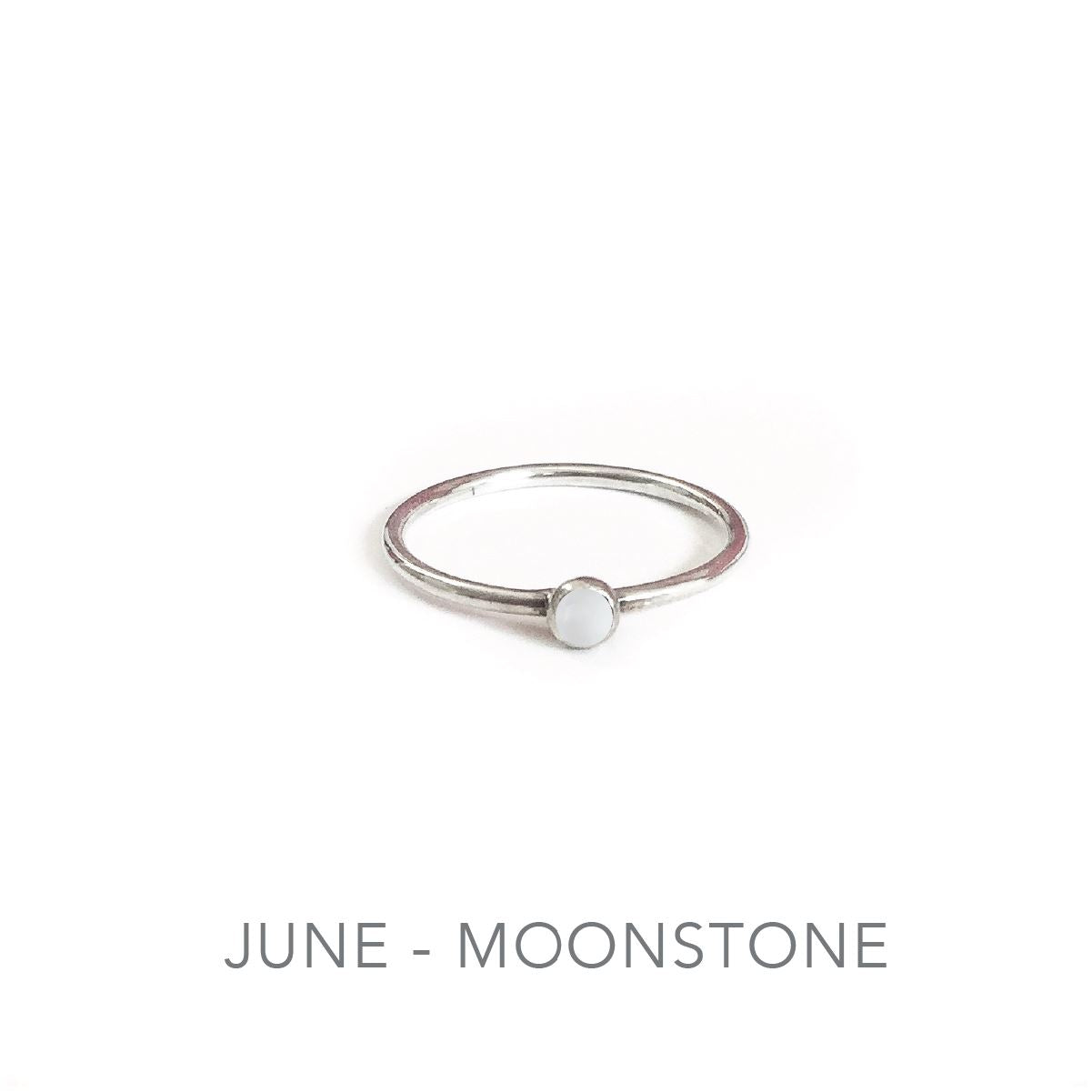 Tiny Birthstone Stacking Ring - Sterling Silver Robyn Canady