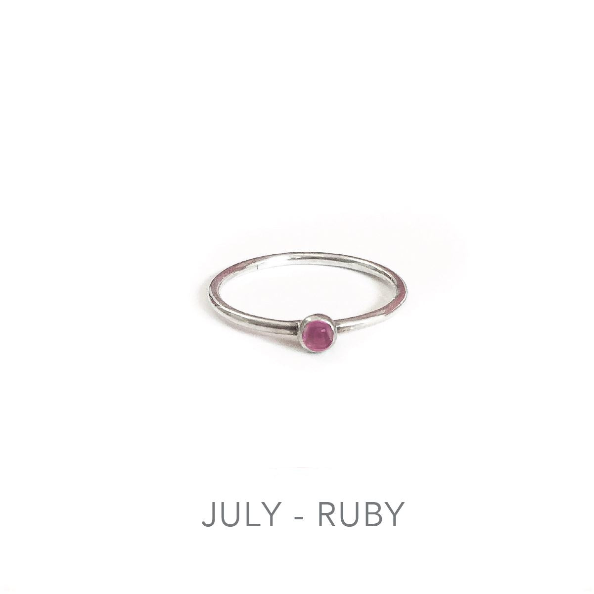 Tiny Birthstone Stacking Ring - Sterling Silver Robyn Canady