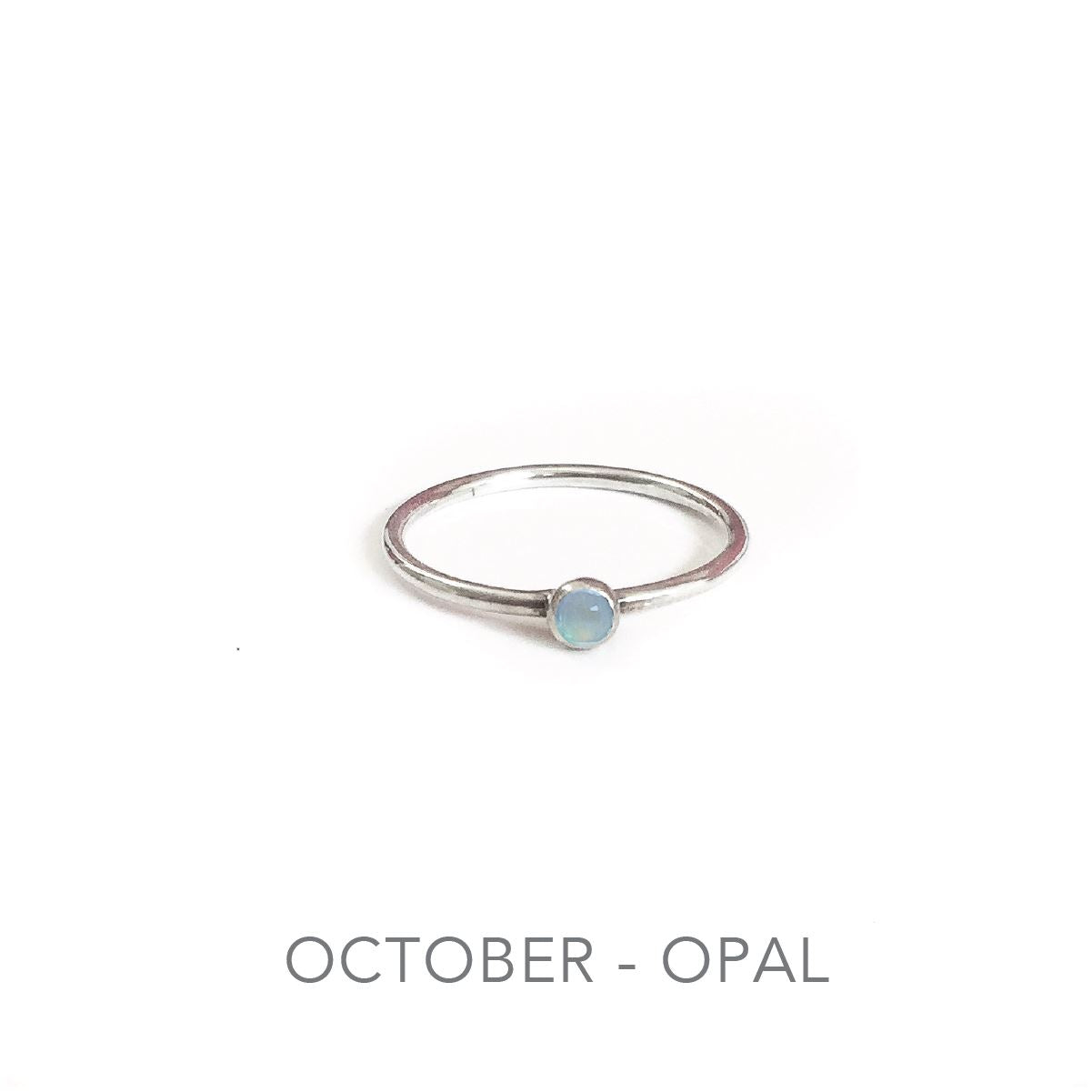 Tiny Birthstone Stacking Ring - Sterling Silver Robyn Canady