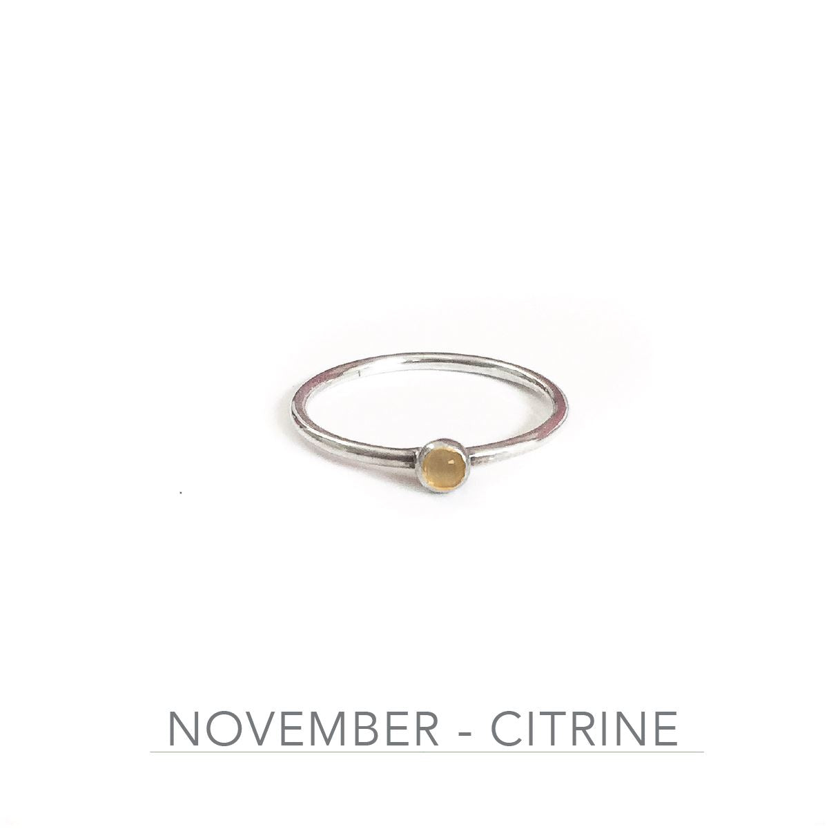 Tiny Birthstone Stacking Ring - Sterling Silver Robyn Canady