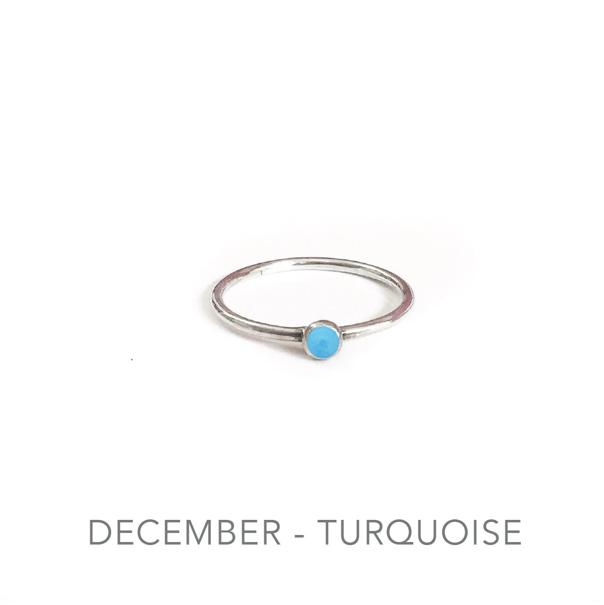 Tiny Birthstone Stacking Ring - Sterling Silver Robyn Canady
