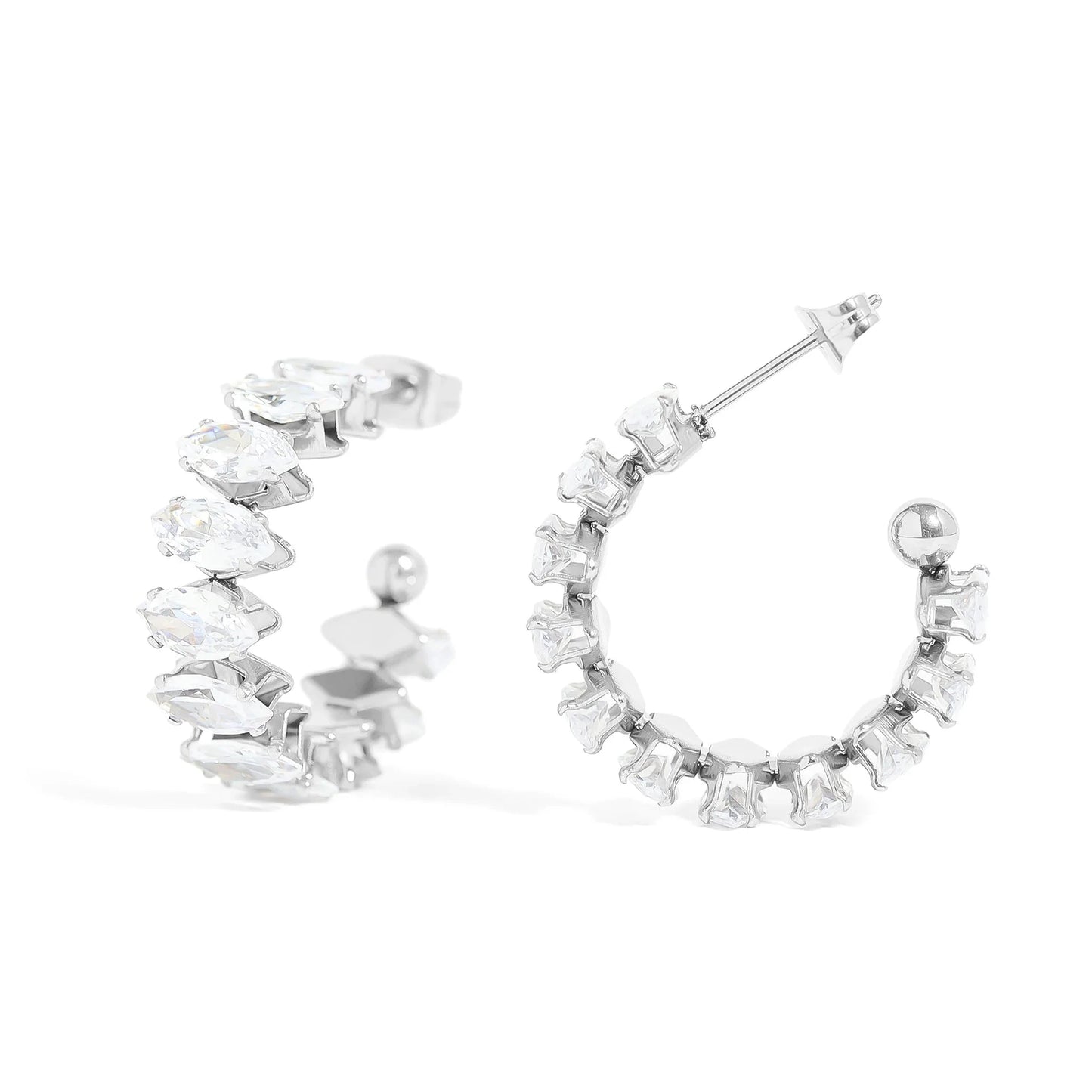 FALL BOGO! New Hoops - Use discount code: FALLBOGO - Buy one, Get one FREE! Earrings Robyn Canady Marquise - Silver