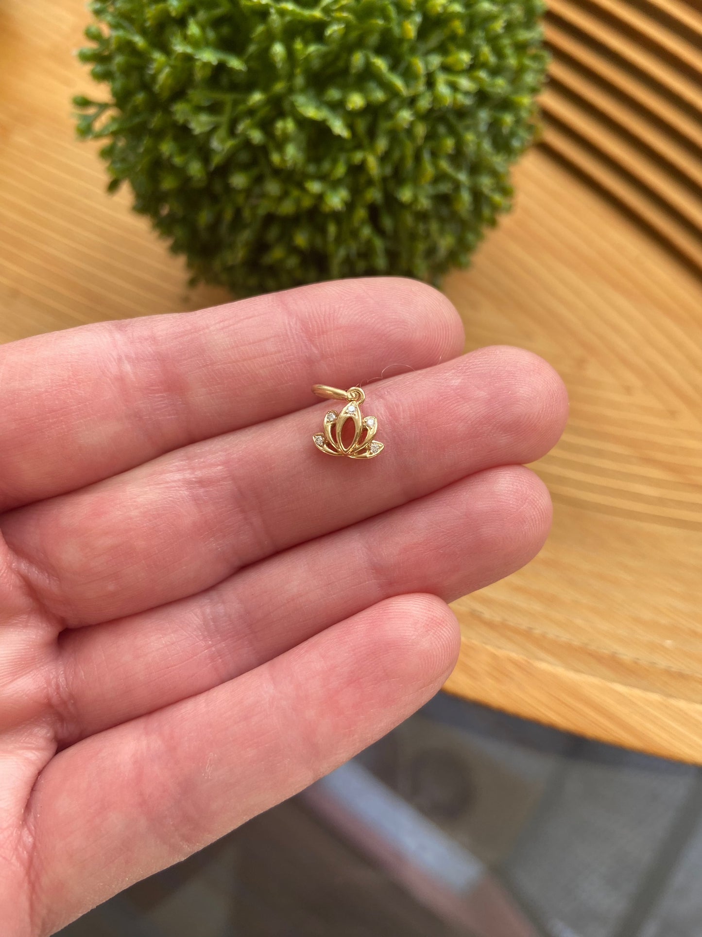 Tiny Lotus Diamond Necklace Necklace Robyn Canady