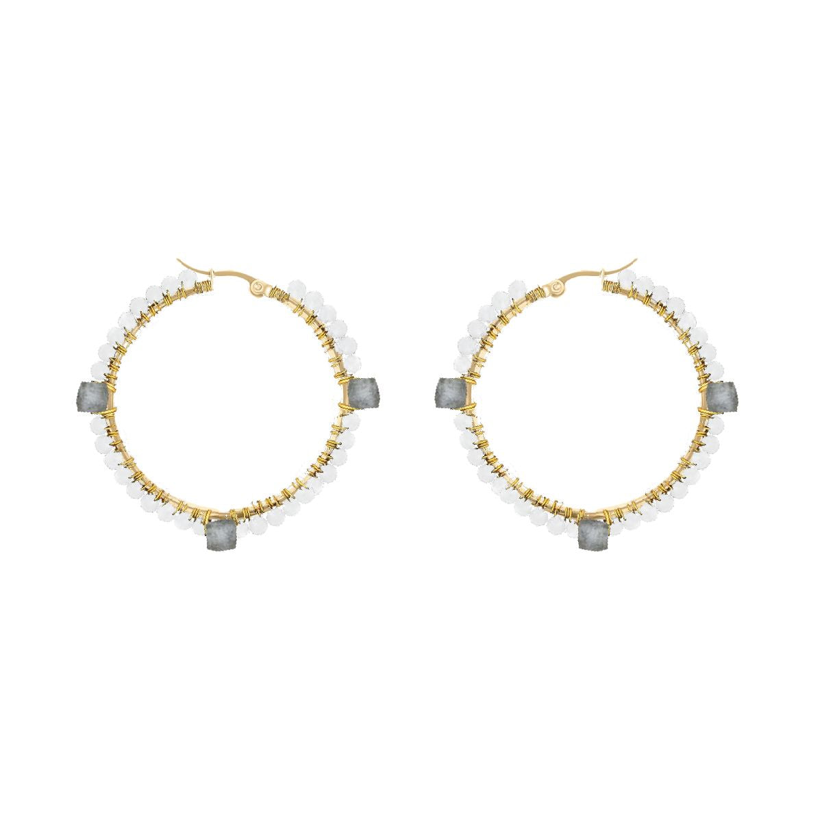 Labradorite and Moonstone Hoops Robyn Canady