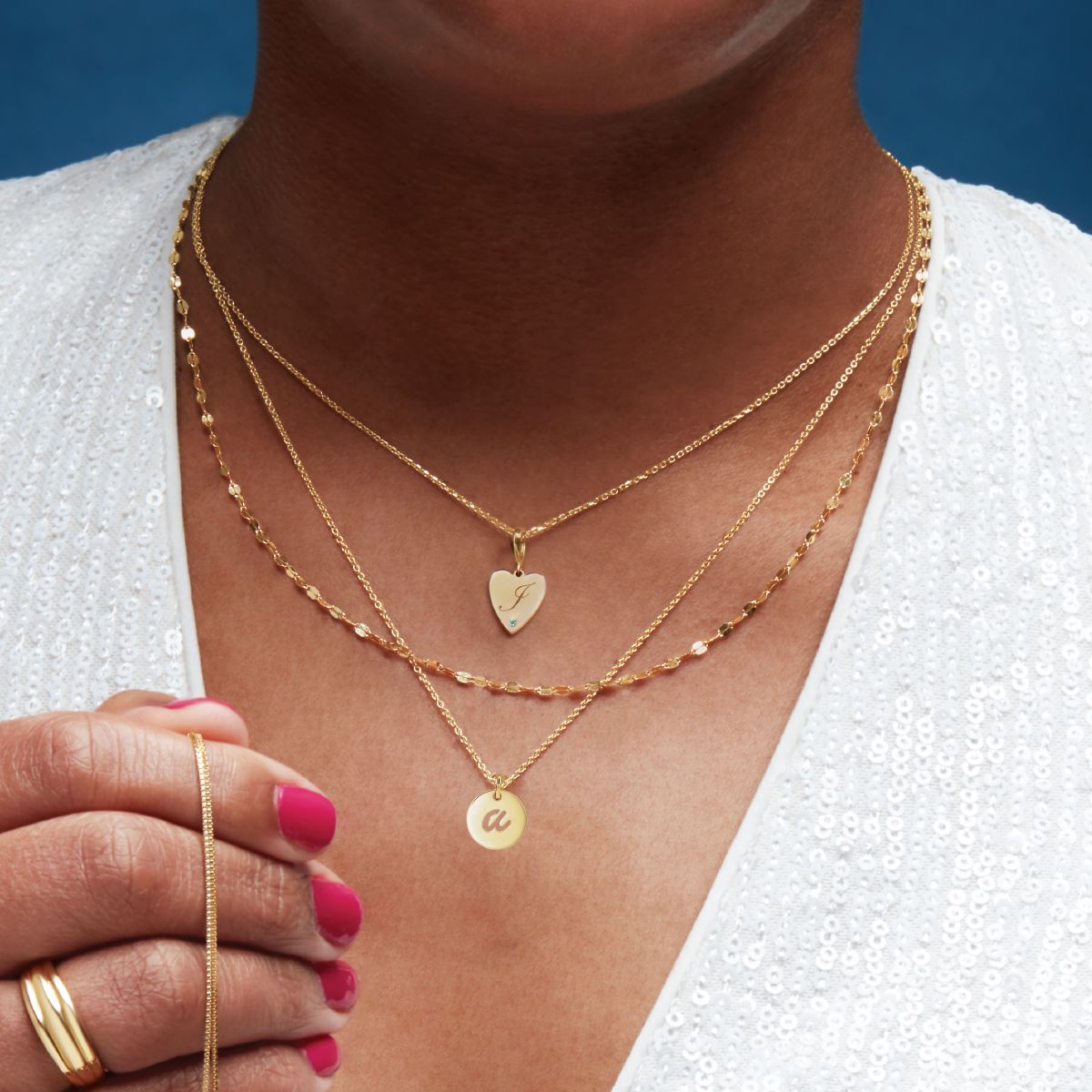 Script Initial Medallion Necklace - Gold Necklace Robyn Canady