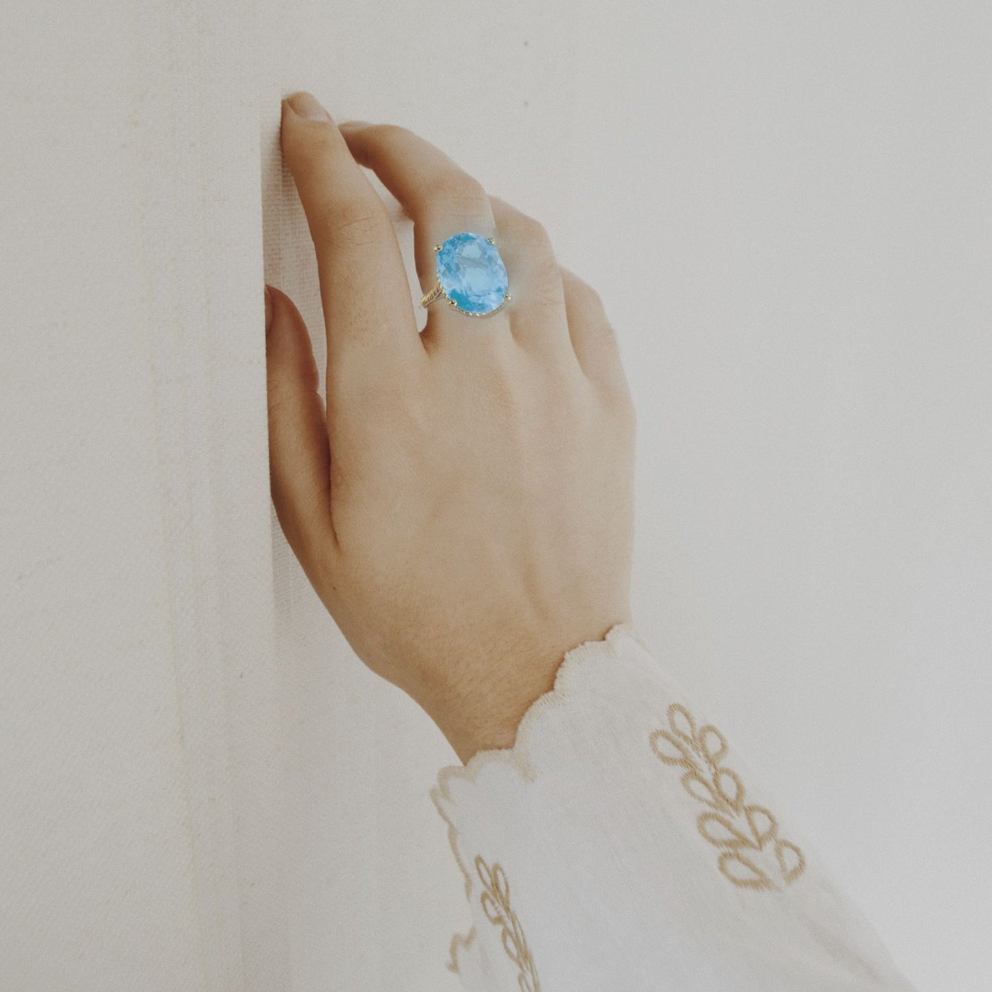 14K Swiss Blue Topaz Royal Statement Ring Robyn Canady
