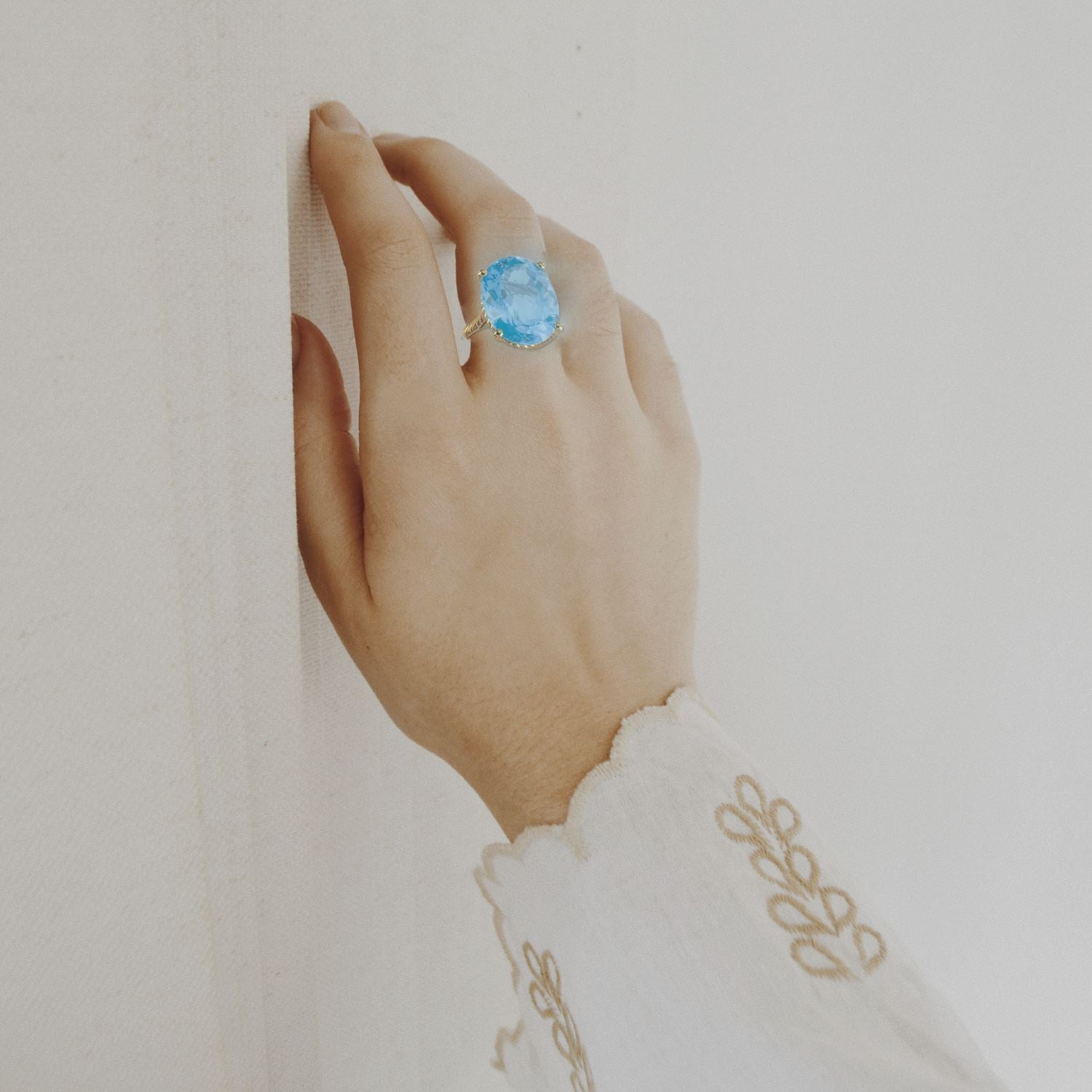 14K Swiss Blue Topaz Royal Statement Ring Robyn Canady