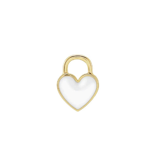 White Enamel Heart Necklace or Charm Necklace Robyn Canady 14K Solid Gold No Chain/Charm Only