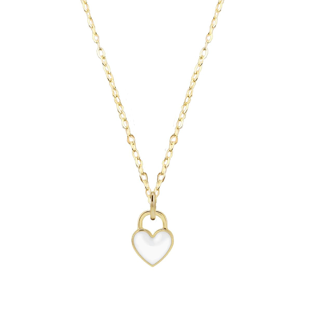 White Enamel Heart Necklace or Charm Necklace Robyn Canady 14K Solid Gold 14K Gold Filled