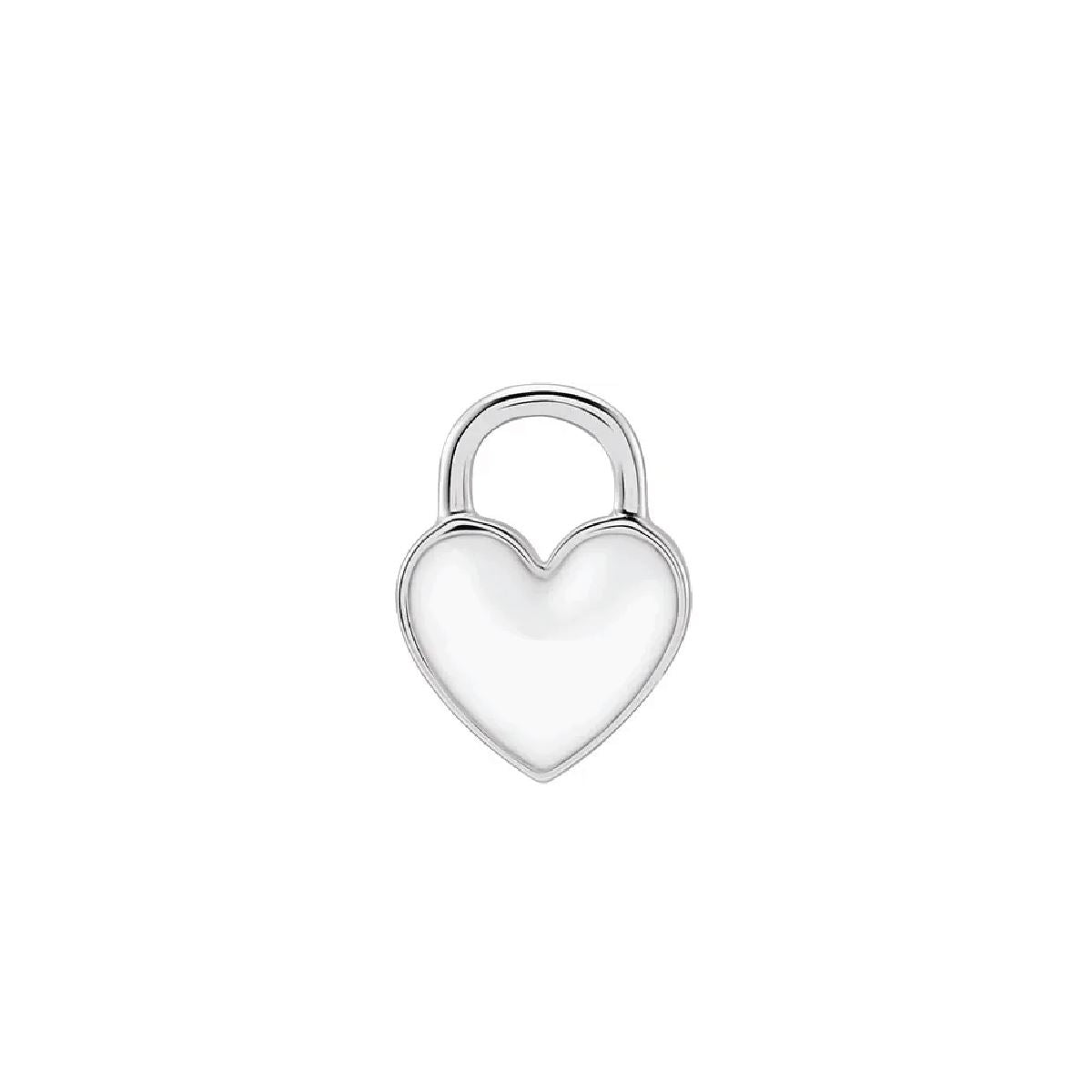 White Enamel Heart Necklace or Charm Necklace Robyn Canady Sterling Silver No Chain/Charm Only