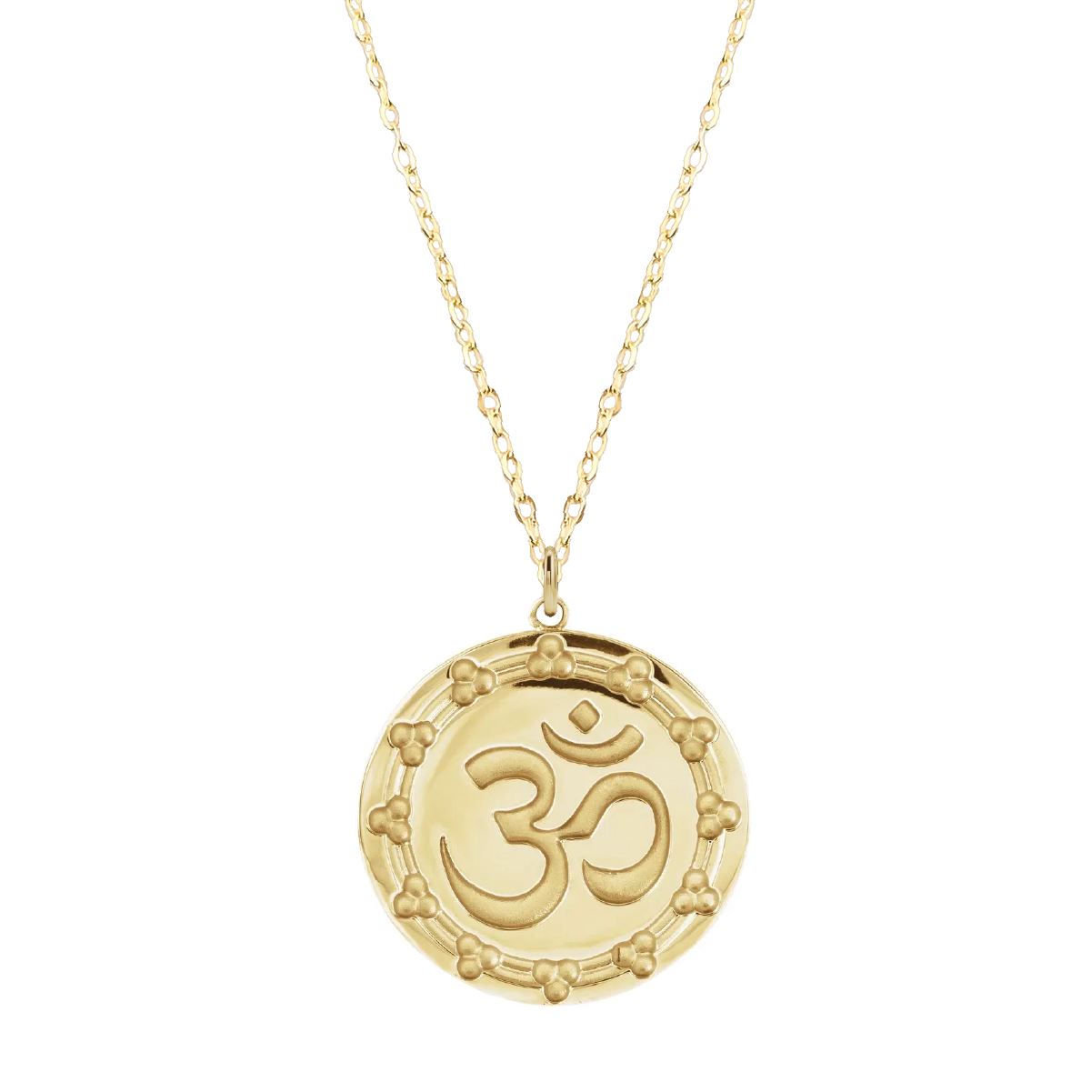 Large Om Necklace Necklace Robyn Canady 14K Yellow Gold 16" 14K Yellow Gold Chain