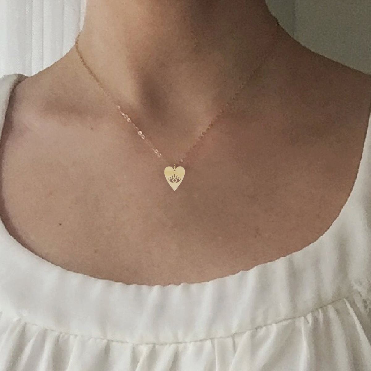 Large Eye of Protection Heart Necklace Necklace Robyn Canady