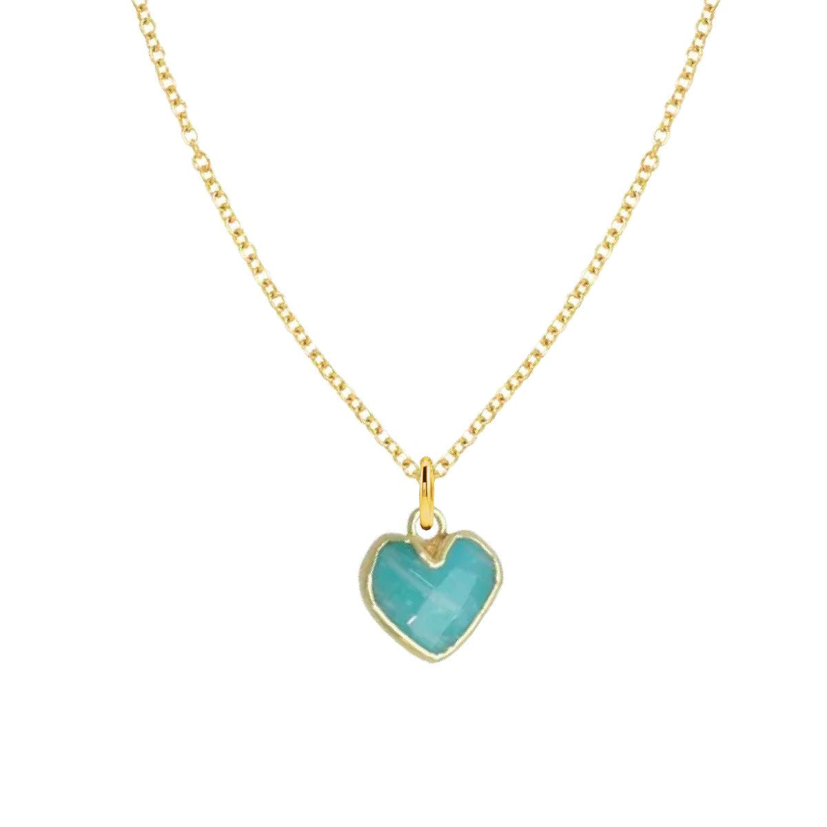 LoveSpell Tiny Heart Necklace - I need more Balance in my life - Amazonite Necklace Robyn Canady 14K Gold Filled Chain