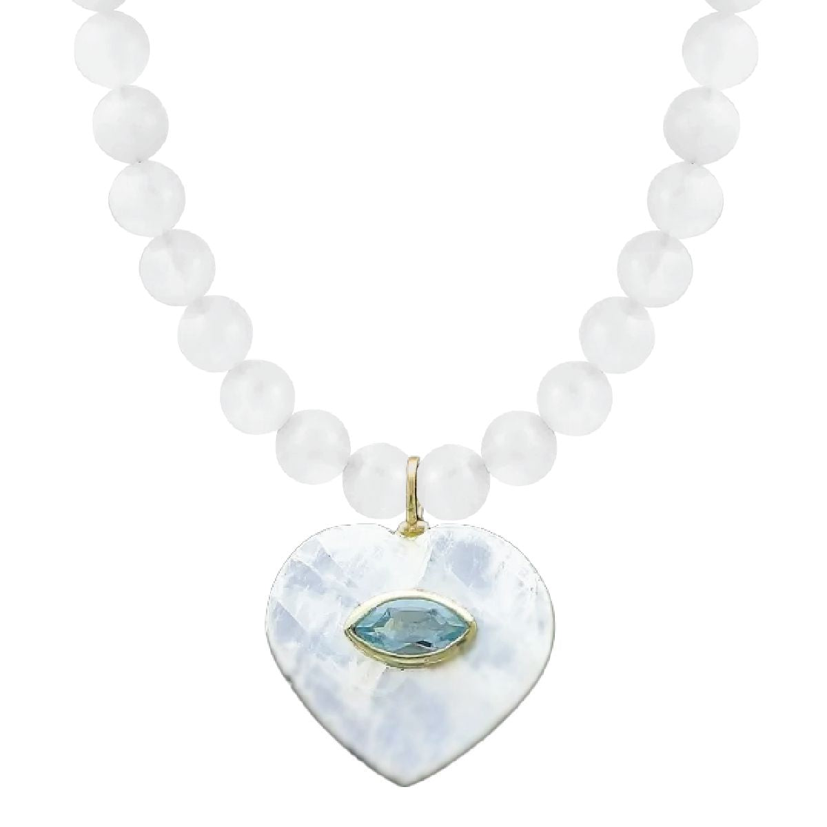 LoveSpell Heart Necklace - I need more Balance in my life - Moonstone + Blue Topaz Necklace Robyn Canady