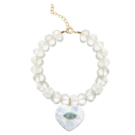 LoveSpell Heart Bracelet - I need more Hope in my life - Moonstone Bracelet Robyn Canady