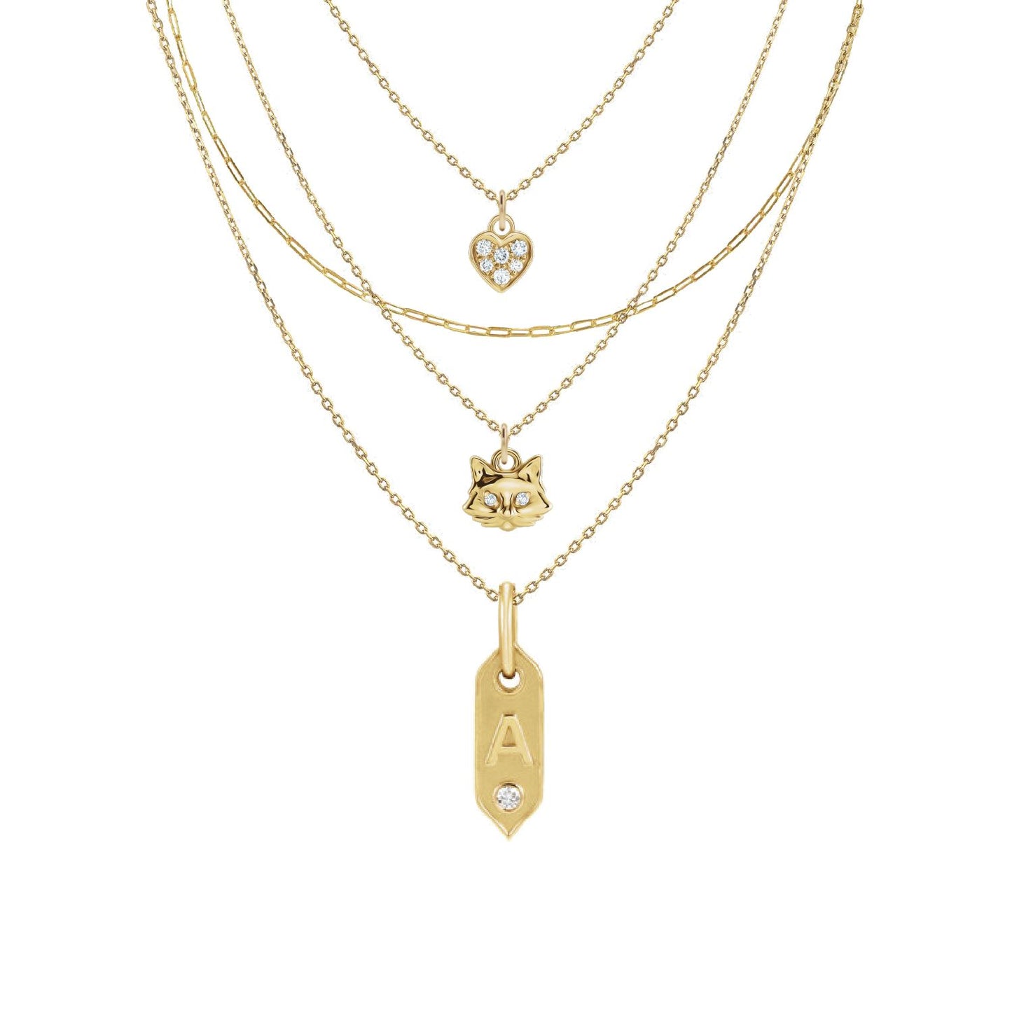 14K Paperclip Layering Necklace Robyn Canady