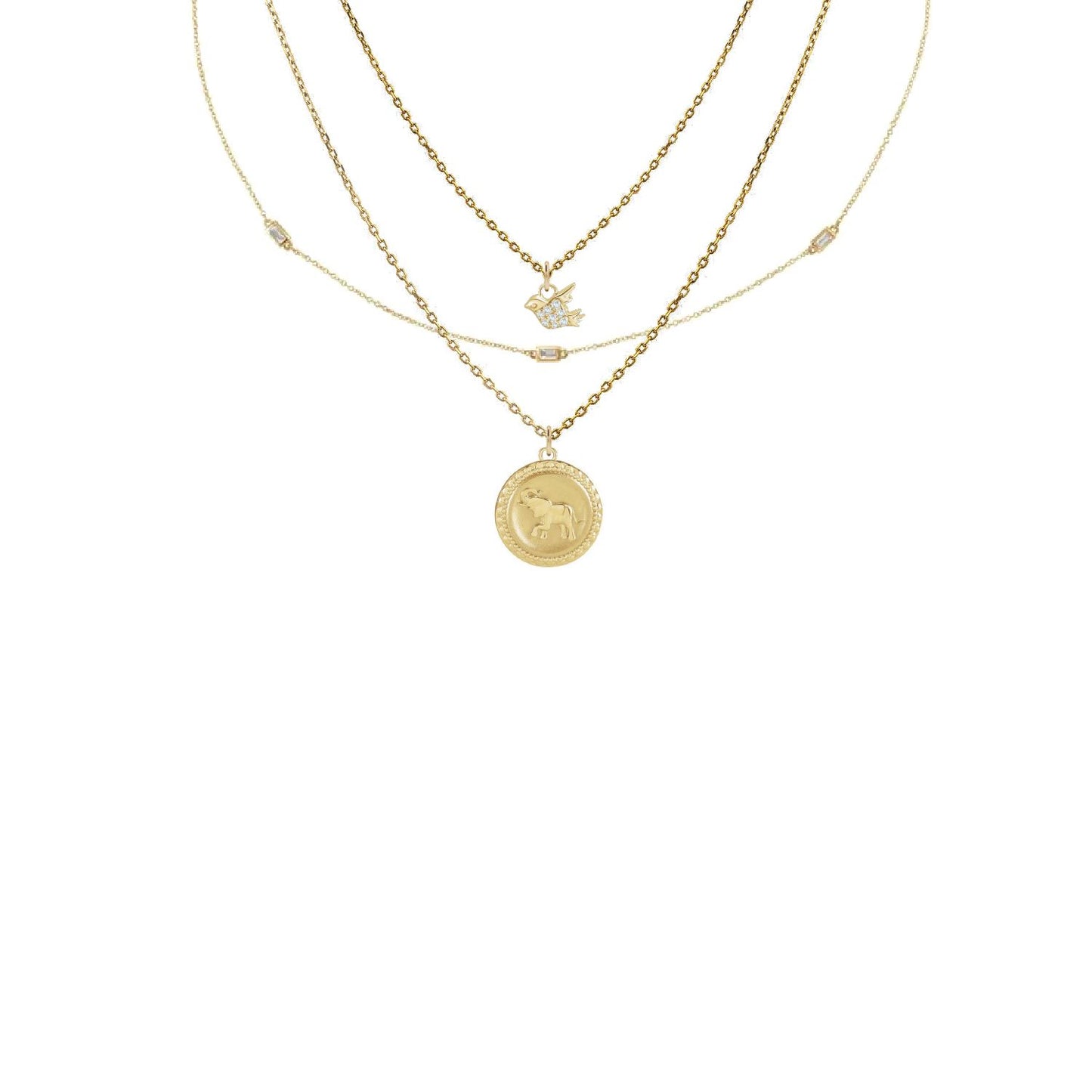 14K Diamond Baguette Layering Necklace Robyn Canady