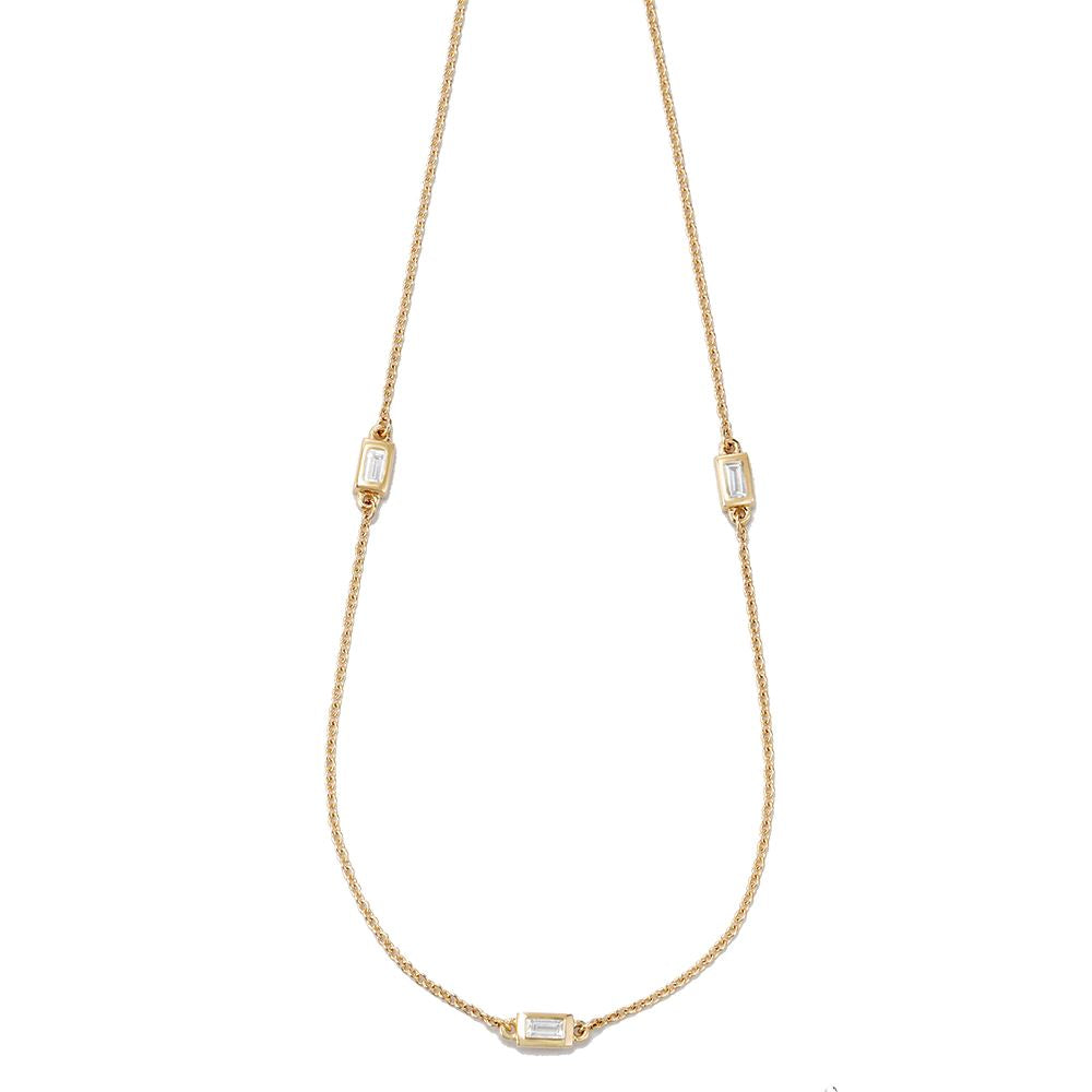 14K Diamond Baguette Layering Necklace Robyn Canady