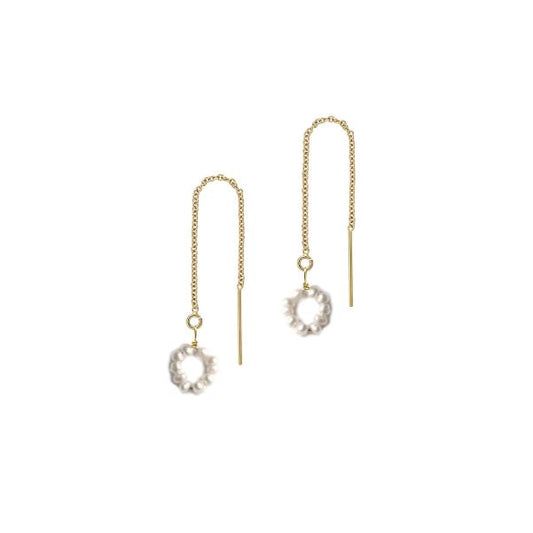 Tiny Circle Pearl Thread Earrings Robyn Canady
