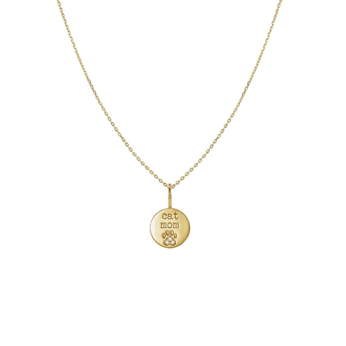 14K Diamond Cat Mom Necklace Robyn Canady 14K Gold