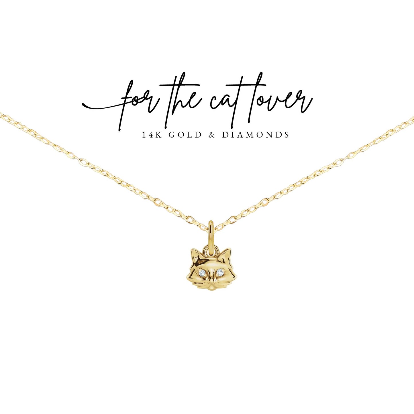 14K Diamond Tiny Cat Necklace Robyn Canady