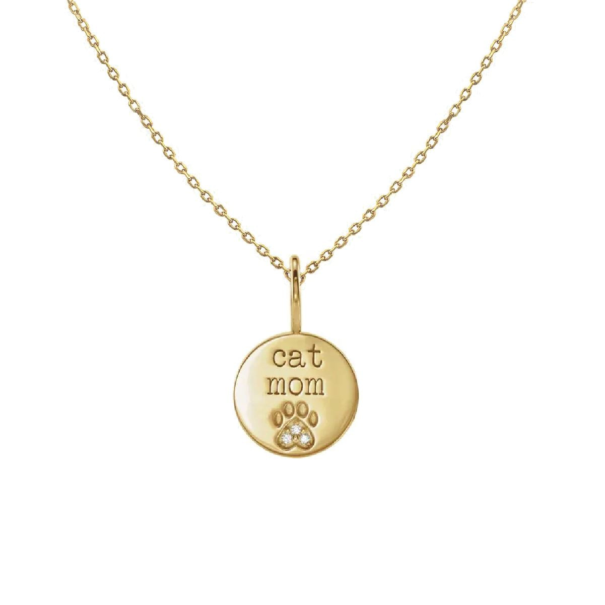 14K Diamond Cat Mom Necklace Robyn Canady