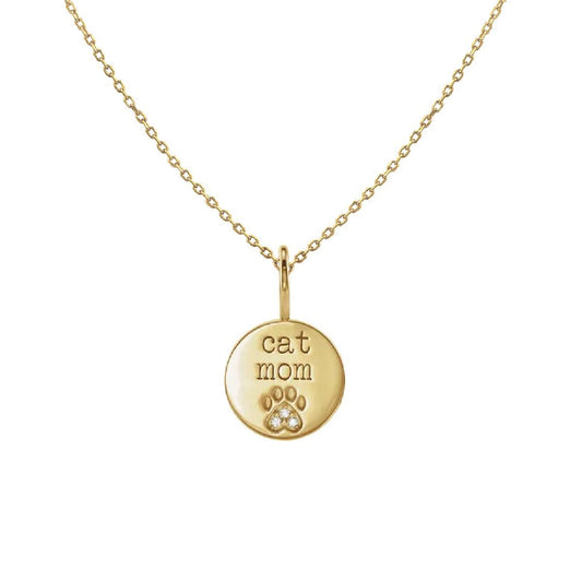 14K Diamond Cat Mom Necklace Robyn Canady