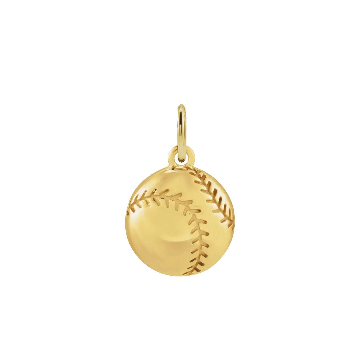 For the Softball Lover - Tiny Softball Charm Necklace - Dainty FIne Jewelry Necklace Robyn Canady 14K Gold No Chain (Pendant Only)