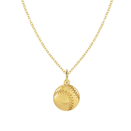 For the Softball Lover - Tiny Softball Charm Necklace - Dainty FIne Jewelry Necklace Robyn Canady 14K Gold 14K Gold Filled