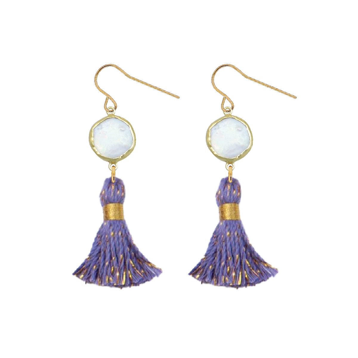 Pearl and Confetti Tassel Party Earrings - 5 color options