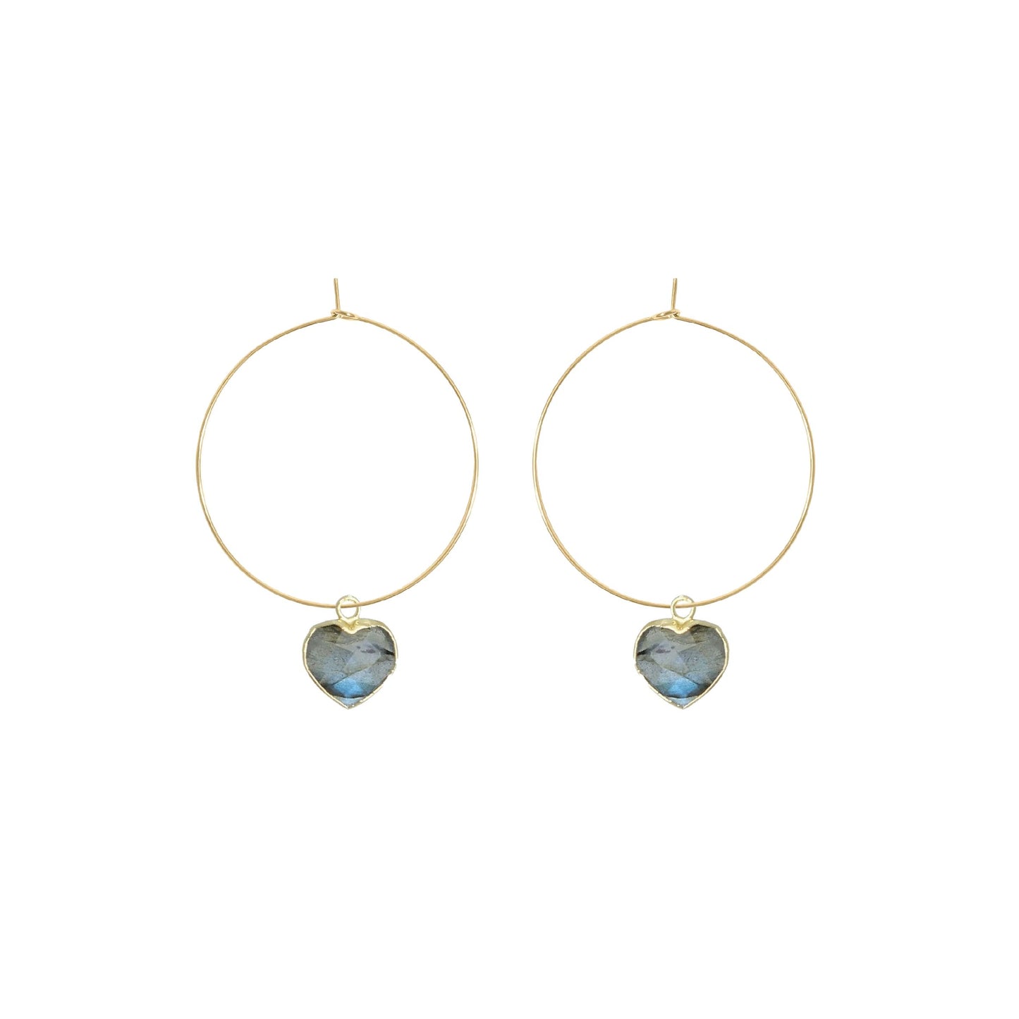 Labradorite Heart Hoop Earrings Robyn Canady