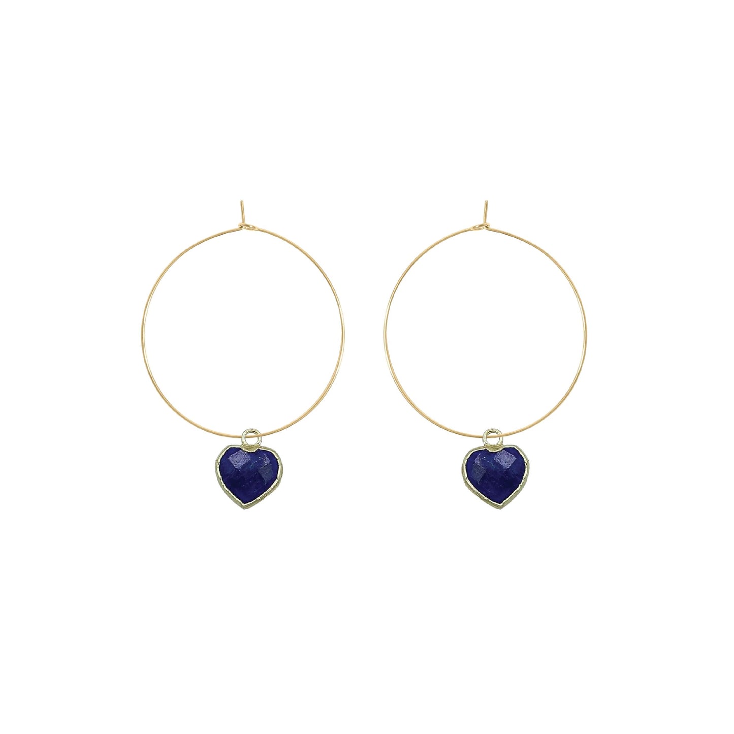 Gemstone Heart Hoop Earrings - 6 color options Robyn Canady Lapis