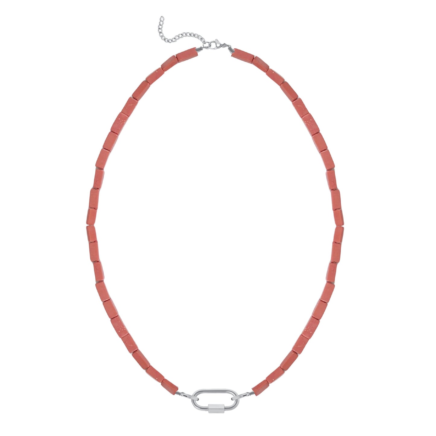 Pink Coral Charm Keeper Necklace Robyn Canady Silver